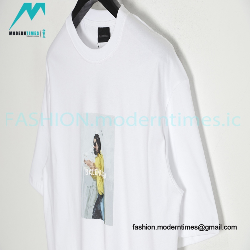 Balenciaga - Corri Digital Oil Painting Printed Short Sleeve T-shirt Balenciaga - Corri Digital Oil Painting Printed Short Sleeve T-shirt